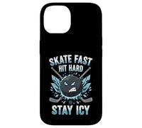 Skate Fast Hit Hard Stay Icy Angry Hockey Puck Art Case for iPhone 14