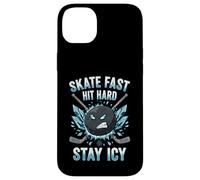 Skate Fast Hit Hard Stay Icy Angry Hockey Puck Art Case for iPhone 14 Plus