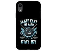 Skate Fast Hit Hard Stay Icy Angry Hockey Puck Art Case for iPhone XR