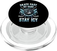 Skate Fast Hit Hard Stay Icy Angry Hockey Puck Art PopSockets PopGrip for MagSafe