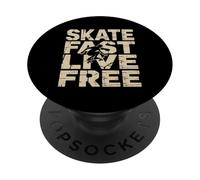 Skate Fast Live Free - Vintage Skateboarding Lover PopSockets Adhesive PopGrip