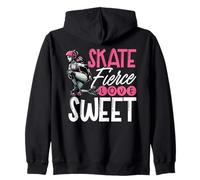 Skate Fierce Love Sweet Roller Derby Skater Zip Hoodie