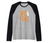 Skate for Life Skateboarders Skateboard Design Raglan Baseball Tee