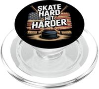 Skate Hard Hit Harder Ice Hockey Players PopSockets PopGrip for MagSafe