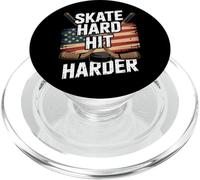 Skate Hard Hit Harder On Ice Hockey Battle PopSockets PopGrip for MagSafe