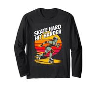 Skate Hard Hit Harder Roller Derby Roller Skate Long Sleeve T-Shirt