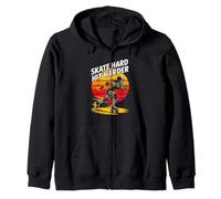 Skate Hard Hit Harder Roller Derby Roller Skate Zip Hoodie