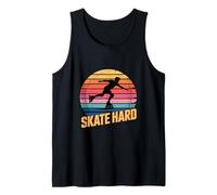 Skate Hard Retro Inline Skater Graphic Tank Top