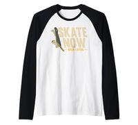 Skate Now Beer Later Drinking Skateboarder Skateboarding Raglan Baseball Tee