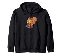 Skate Squirrel Cool Cartoon Zip Hoodie