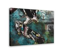 Skateboard Art Posters Canvas Poster Wall Art Decor Print Picture Paintings for Living Room Bedroom Decoration 16x24inch(40x60cm)