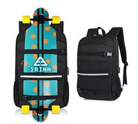 Skateboard Backpack, Travel Laptop Backpack, Professional Business Backpack Bag with USB Charging Port, Reflective Strip, Fits up to 15.6-17 Inch Laptop Christmas Gifts Suitable for Men and Women