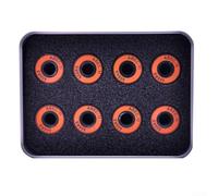 Skateboard Bearings 608RS ABEC11 8 pcs Carbon Steel with Integrated Spacer and Dust Resistant Double Rubber Shield (Orange)