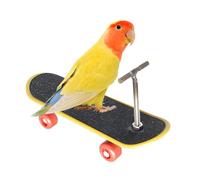 Skateboard Bird Toy - 5 Inch PP Board, Educational Intelligence Training Bar, Curious Stimulating Skill Support | Game Accessories for Parakeets, Trick Training for Cockatiels, Ak