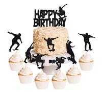 Skateboard Cake Decor Cupcake Toppers Skateboarding Cupcake Picks Sport Theme Birthday Party Cake Decorations Supplies