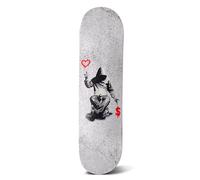 Skateboard Canvas Wall Art - Banksy Love or Money Art | 7 Ply Maple Wood Skateboard Deck | Graffiti Canvas Wall Art for Home Decor, Room Decor, Bathroom Wall Decor | Banksy Wall Art Canvas Large |