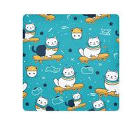 Skateboard Cat Camera Wrap Cloth, Squares Magic Self-Adhesive Cloth for Lens Camera Anti-Scratch Lens Protector Makeup Wrap Cloth Bag 17.7" x 17.7"