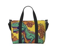 Skateboard Dinosaur Water-Resistant Crossbody Travel Bag, Large Carry-On with Adjustable Strap, Multi-Compartment Weekender for Gym, Travel, Outdoor