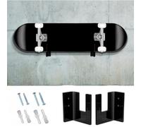 Skateboard Display Rack Acrylic Wall Stand Fixed Holder Skateboards Storage Holder Modern Sturdy Organizer for Home Exhibition Shop Owners Black Transparent 6x3.5x10cm 2 Pairs (Black)