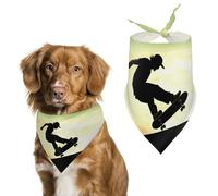 Skateboard Dog Bandana Washable & Adjustable Triangle Scarf, Breathable Pet Scarf for Small Medium Large Pets, Cute Fashion Pet Accessory
