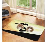 Skateboard Dog Food Mats for Floors, 12x18 Inch Non-Slip Super Absorbent Pet Food Mat, Dishwasher Dog Mat for Food and Water, Cute Rubber Quick Dry Pet Feeding Mat for Dogs Puppy Cats