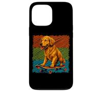 Skateboard Dog Golden Retriever Summer Palm Trees Dog Owners Case for iPhone 13 Pro Max