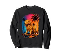 Skateboard Dog Golden Retriever Summer Palm Trees Dog Owners Sweatshirt