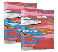 Skateboard Doodle Graffiti Pigeon 1-1/2 Inch Binders for School Three-Ringing with Clipboard 1/2 Pack Assorted Binders Hardcover
