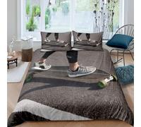 Skateboard Double Duvet Cover Sets Extreme Sports Bedding Double Bed Set 3D Print Ultra Soft Microfiber Quilt Cover 200 x 200 with Zipper Closure and 2 Pillowcases J-2091