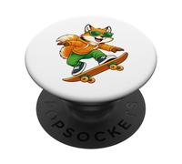 Skateboard Fox Riding Skateboard Skater Graphic PopSockets Adhesive PopGrip