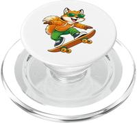 Skateboard Fox Riding Skateboard Skater Graphic PopSockets PopGrip for MagSafe