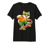 Skateboard Fox Riding Skateboard Skater Graphic Premium T-Shirt