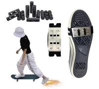 Skateboard Friction Spark Pad Shoe Surfboard Sole Flint Boot Cover Adjustable Longboard Footwear Sliders Plate Patinetas Accessory Outdoor Tool (20 * Flints Pad (NO Shoe Cover))