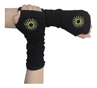 Skateboard Frog Women Gloves Goth Arm Sleeve Cool Black Moon Cross Printed Hip Hop Arm Warmers (Sun, One Size)