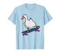Skateboard Goose Funny Skater Skateboarding T-Shirt, Men, Baby Blue, Small