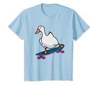 Skateboard Goose Funny Skater Skateboarding T-Shirt, Youth, Baby Blue, Medium