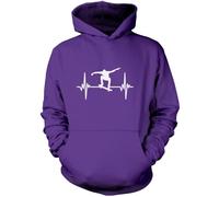 Skateboard Heartbeat Skate Boarding Enthusiast - Kids Unisex Hoodie - Sports Hobby Fan 9-11 Years Purple
