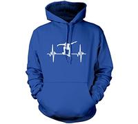 Skateboard Heartbeat Skate Boarding Enthusiast - Unisex Hoodie - Sports Hobby Fan 12-13 Years Blue