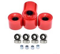 Skateboard Longboard Wheels Set 4Pcs 60x45mm 78A PU With ABEC-9 Bearings And Spacers Multi Weather Upgrade For Standard for CRUISER Suitcase Handcart(Red)