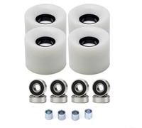 Skateboard Longboard Wheels Set 4Pcs 60x45mm 78A PU With ABEC-9 Bearings And Spacers Multi Weather Upgrade For Standard for CRUISER Suitcase Handcart(White)
