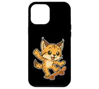 Skateboard Lynx Cat Retro Cartoon Case for iPhone 12 Pro Max