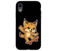 Skateboard Lynx Cat Retro Cartoon Case for iPhone XR