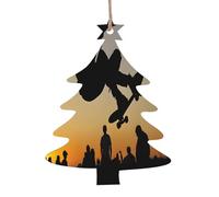 Skateboard -Print Christmas Wooden Ornaments 2PCS- Handmade Eco-Friendly Hanging Decor For Tree Gifts Holiday Festivities.