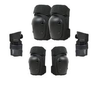 Skateboard Protective Gear Set Helmet Knee Elbow Wrist Pads PE Shell Dual-Use Design Adjustable Straps For Skateboarding Cycling Roller Skating,Black 6 piece set-M