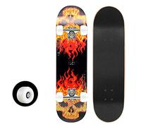 Skateboard Red Flame Skull Skateboards 31x8 inch 7 Layer Maple Double Kick Deck Trick Longboard Boy Skate Board Adult Skateboarding Beginner Long Board Girl Kids Skateboard