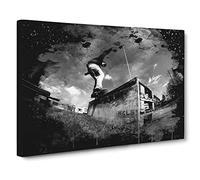 Skateboard Skateboarding 4 Modern CB Canvas Wall Art Print Ready to Hang, Framed Picture for Living Room Bedroom Home Office Décor, 24x16 Inch (60x40 cm)