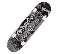 Skateboard Skull Gray Horror Skateboards 31x8 inch 7 Layer Maple Double Kick Deck Trick Longboard Boy Skate Board Adult Skateboarding Beginner Long Board Girl Kids Skateboard