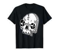 Skateboard Skull x Skate or Die Blackwork Minimal Value Graphic T-Shirt