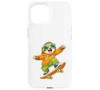 Skateboard Sloth Riding Skateboard Skater Graphic Case for iPhone 15