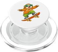 Skateboard Sloth Riding Skateboard Skater Graphic PopSockets PopGrip for MagSafe